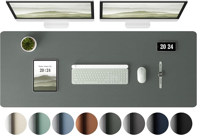 Aothia Leather Desk Pad Protector, Office Desk Mat, Large Mouse Pad, Laptop