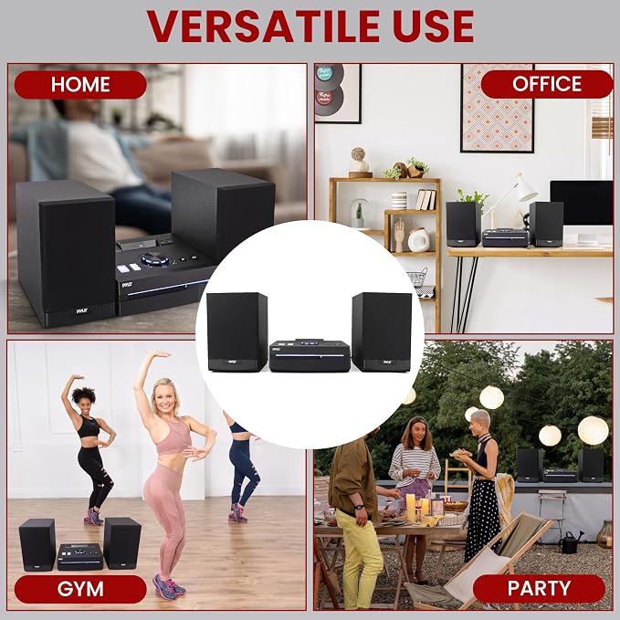 Pyle Home Stereo Shelf System - 100W Wireless BT Streaming