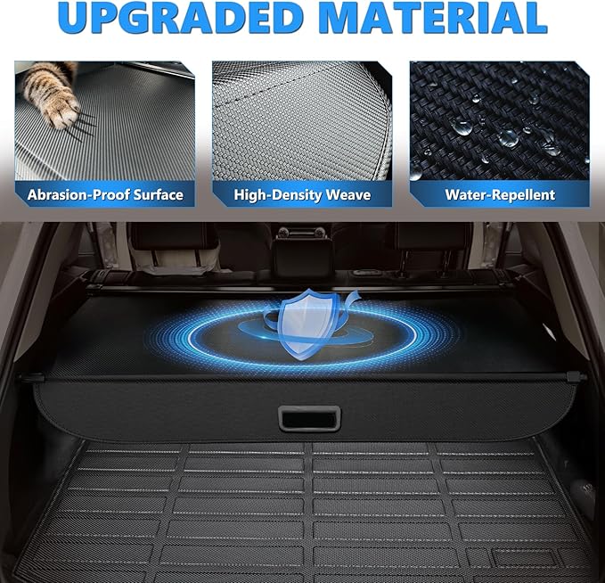 MIALUTY® Cargo Cover for 2021-2026 Toyota Corolla Cross Retractable Trunk Cover Corolla Cross Accessories Anti-Peeping Anti-Theft Privacy Screen,Trunk Luggage Shield Shade Carbon Fiber Texture