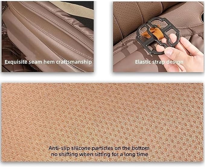 Car Seat Cushion for Porsche Macan 2015-2025-pr, Breathable Non-Slip Driver Seat Pad Ergonomic Memory Foam for Long Driving Car Office,A/2Pcs-Brown
