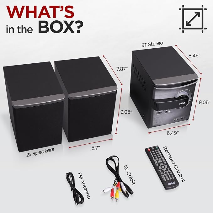 Pyle Home Stereo Shelf System - 30W Wireless BT Streaming