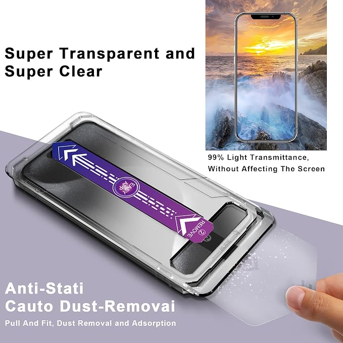 2 Pack Screen Protector for iPhone X/iPhone XS/iPhone 11 Pro, 9H Tempered Glass