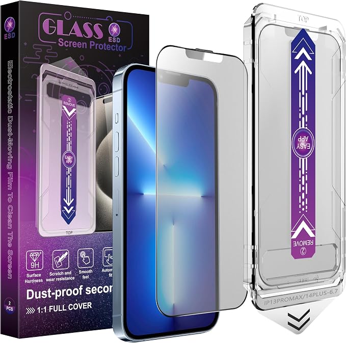 2 Pack Matte Screen Protector for iPhone 13 Pro Max/iPhone 14 Plus, 9H Tempered