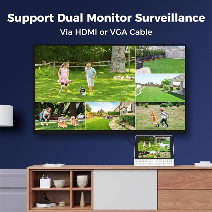 【12’’ Monitor + Human Tracking】Hiseeu 4K PoE Security Camera System, All-in-One