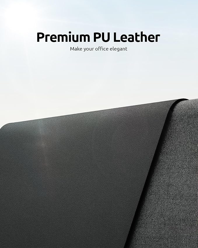 YSAGi Leather Desk Protector, Office Mat, Large Mouse Mat, Non-Slip PU Leather
