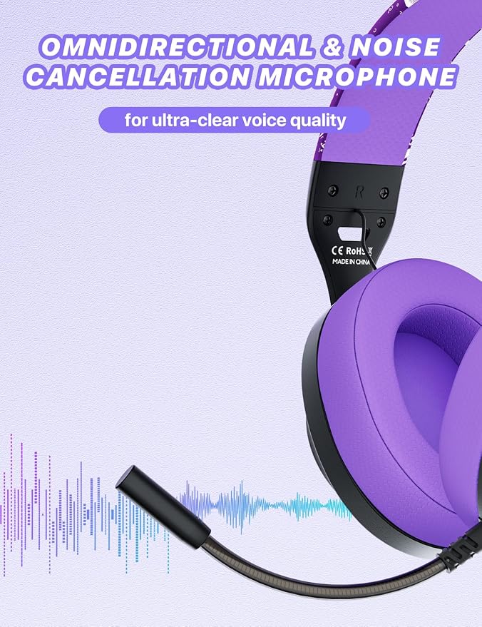 S30 Gaming Headset with Microphone, 198g Lightweight Design, Wired Gaming
