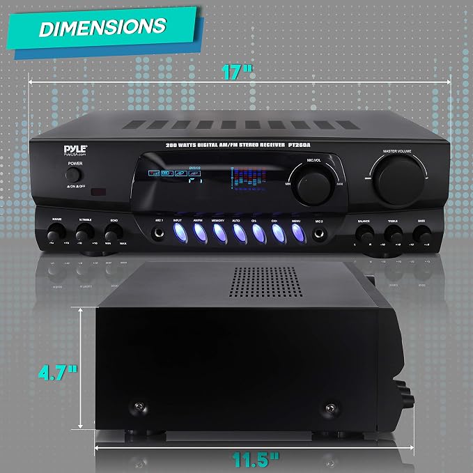 Pyle 200W Home Audio Power Amplifier