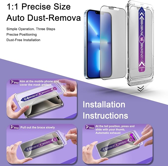 2 Pack Matte Screen Protector for iPhone 13 Pro Max/iPhone 14 Plus, 9H Tempered