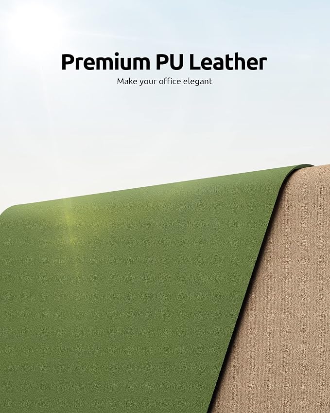YSAGi Leather Desk Protector, Office Mat, Large Mouse Pad, Non-Slip PU Leather