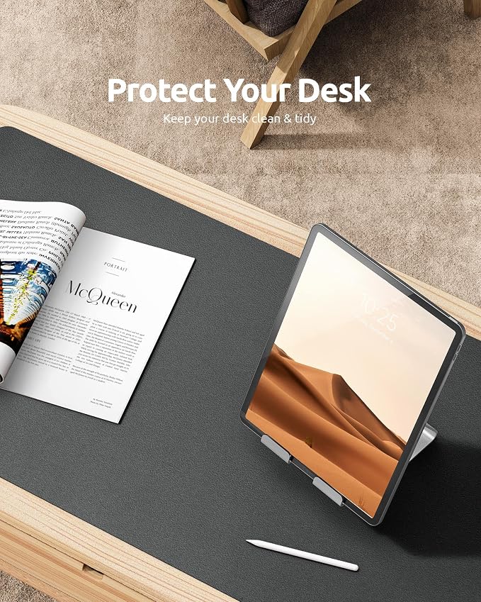 YSAGi Leather Desk Protector, Office Mat, Large Mouse Mat, Non-Slip PU Leather