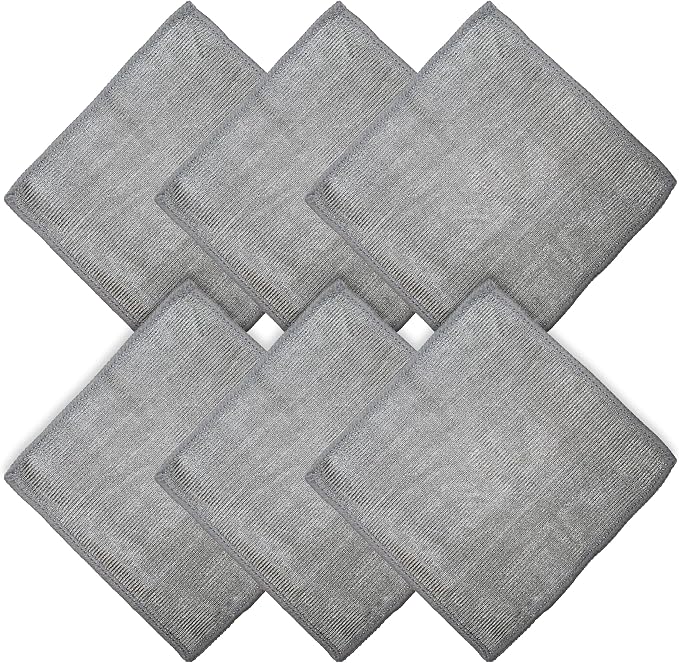 WHOOSH! Microfiber Cleaning Cloth, 6 Pack, Glasses and Screen Cleaning Cloth