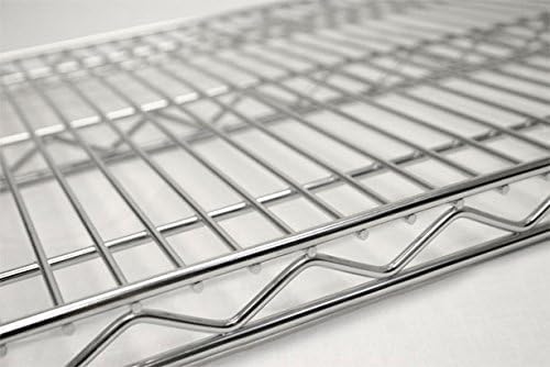Omega Stainless Steel Shelves, 18" Deep x 24" Wide x 34" High 3 Tier Heavy Duty Wire Shelving Unit for Kitchen Garage Office Restaurant Warehouse 800-lb Per Shelf Weight Capacity