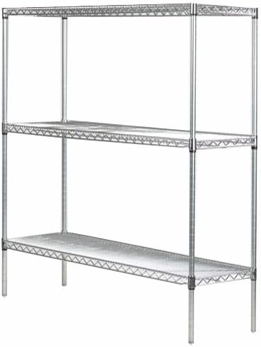 Omega 21" Deep x 36" Wide x 54" High 3 Tier Gray Starter Shelving Unit