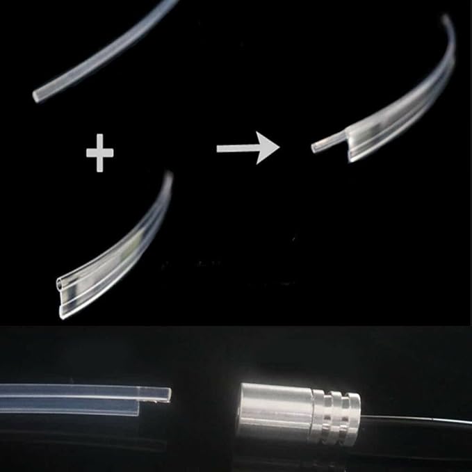 3m/9.8ft 5m/16ft Car Home LED Strip Ambient Light 2mm Plastic Optic Fiber Cable Skirt Tube Kit with 12V LED Light Source Illuminator (Purple,3m/9.8ft)