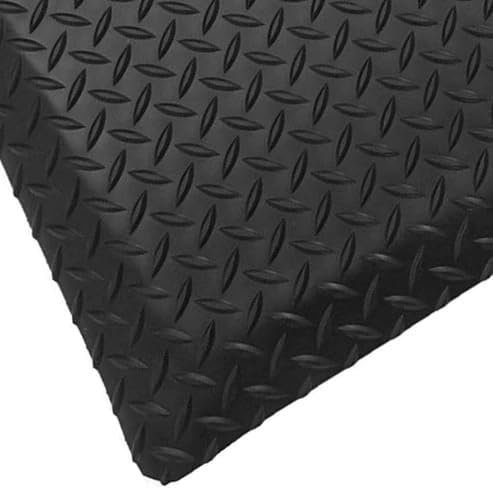 Rhino Mats, American Classic Diamond Anti-Fatigue Mats, Industrial Ergonomic Comfort Standing Mat for Work, Home, Garage, Office, Kitchen or Anywhere (Black 1" Thick, 3 FT. x 6 FT.)