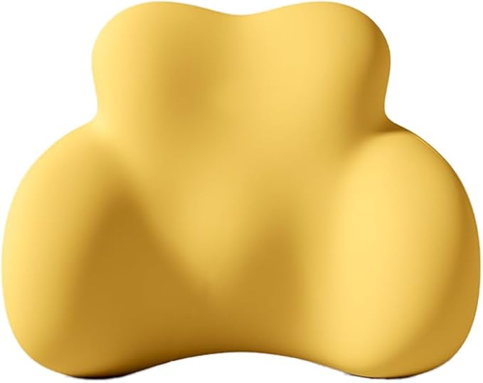 Car Lumbar Support Pillow for Porsche Taycan GTS 2021 2022 2023 Memory Foam Back Support Cushion Breathable Car Seat Lumbar Pad Accessories,Yellow