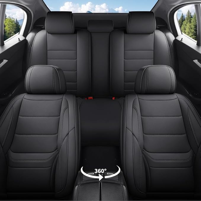 Car Seat Covers Full Set Fit for Buick Encore GX 2012-2026, Premium Faux Leather Waterproof Car Seat Protectors with Lumbar Support, Breathable Anti-Slip Easy to Install(Black,Full Set)