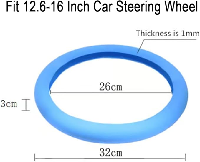Silicone Steering Wheel Cover, Car Steering Wheel Cover, Anti-Slip Car Steering Wheel Protective Cover, Fit 12.6-16 Inch, for Car SUV Truck Van, for Women & Men (2Pcs-f)