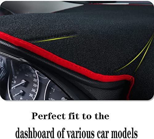 Dashboard Cover Mat for Jeep Wrangler JK 2007-2017,Durable Polyester Car Dash Protector,Non-Slip Dash Board Cover Pad,Universal Fit,Easy to Clean,Red