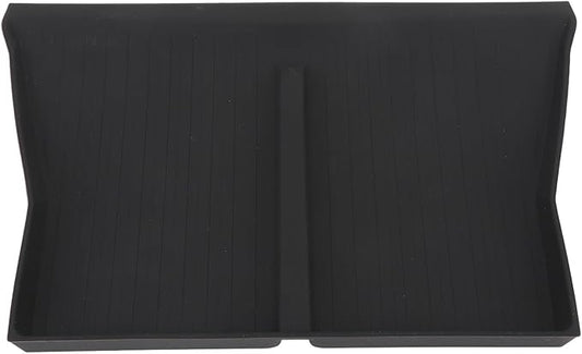 Center Console Wireless Charging Mat, Easy to Clean Anti Slip Phone Charging Silicone Pad, Interior Accessories for Car Phone Stand, Dash Mat with Holder (Black W240004607)