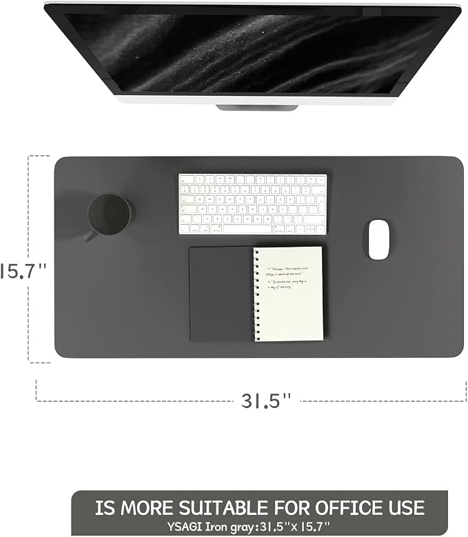 YSAGi Non-Slip Leather Desk Pad, Waterproof Laptop Computer Desk Keyboard Mat
