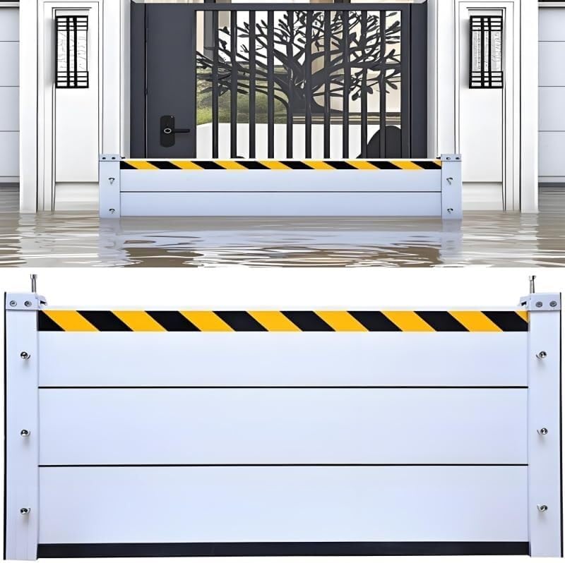 Flood Barriers for Home Exterior,Aluminum Alloy Outdoor Garage Doors Water Barriers for Flooding(H7.9Inch,L14.5FT)