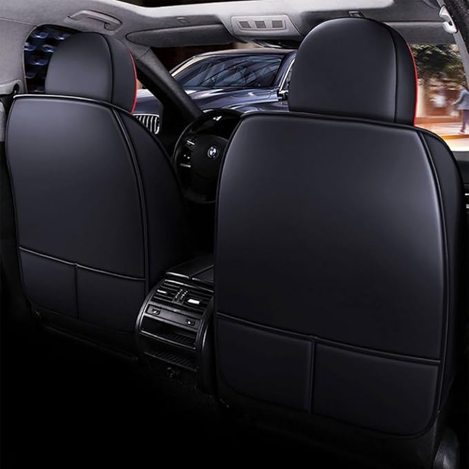 for Toyota CHR Seat Covers 2018-2026, Full Coverage Customized Car Seat Covers, Premium Leather Waterproof Stain-Resistant Easy to Install (Luxury 2 Seats, Black&Red)
