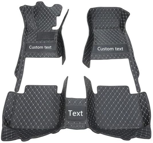 Custom Floor Mats for Cars fit 95% Sedan SUV Sports Car Full Coverage All Weather Men Women Pads Protection Non-Slip Leather Floor Liners (Black with Blue Stitching)