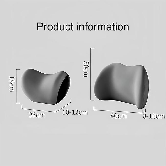 Car Back Support Neck Pillow for Ford F-250 2000-2024, Comfortable Soft Car Seat Headrest Neck Rest Cushion Lumbar Support Pillow with Adjustable Strap, Gray