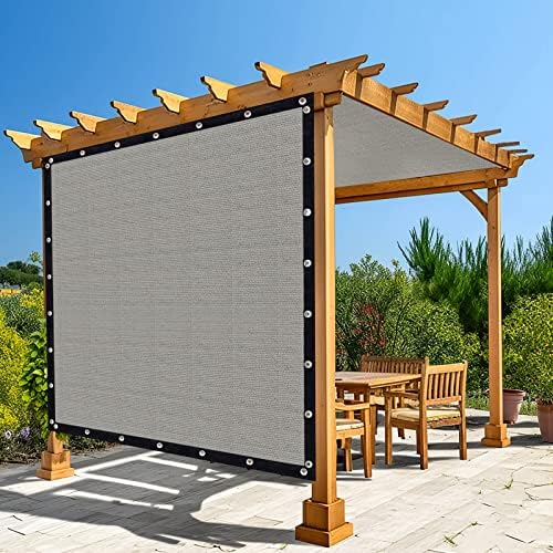 Amagenix 90% Shade Fabric 6'X 9' Gray Sun Shade Cloth with Grommets for Pergola Replacement Shade Cover Canopy, Heavy Duty, Cable Zip Ties Included (We Customized)