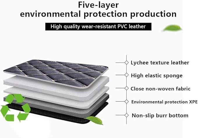 Custom Fit Car Floor Mats - Full Coverage Automotive Leather Floor Liners for Most Vehicles by MingyunSM (Black & Brown)