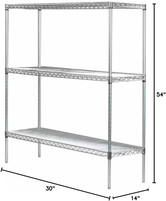 Omega 14" Deep x 30" Wide x 54" High 3 Tier Gray Starter Shelving Unit