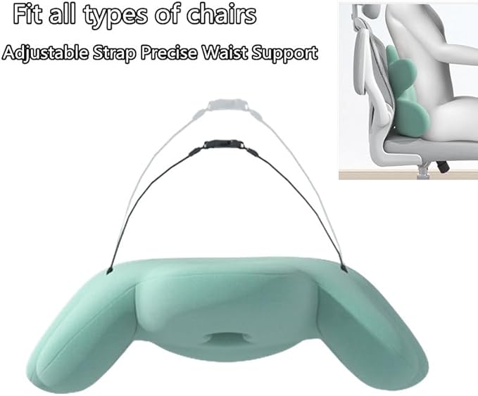 Lumbar Support Pillow for Office Chair, Back Pillow Lumbar Support for Car, Chair, Sofa - Improve Lower Back Pain Relief & Sitting Posture, Memory Foam Back Cushion for Long Sitting (Blue-01)