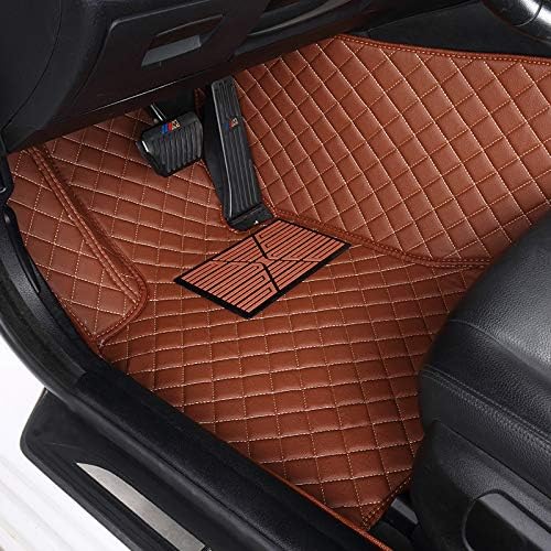 Custom Floor Mats for Cars fit 95% Sedan SUV Sports Car Full Coverage All Weather Men Women Pads Protection Non-Slip Leather Floor Liners (Black with Blue Stitching)