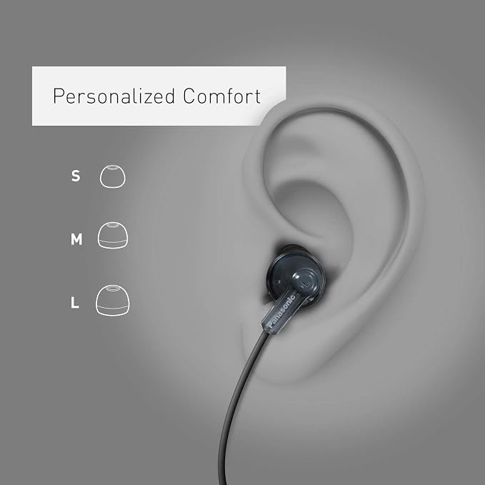Panasonic ErgoFit Wired Earbuds, 3.5mm Jack in-Ear Headphones