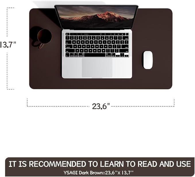 YSAGi Non-Slip Leather Desk Pad, Waterproof Laptop Computer Desk Keyboard Mat