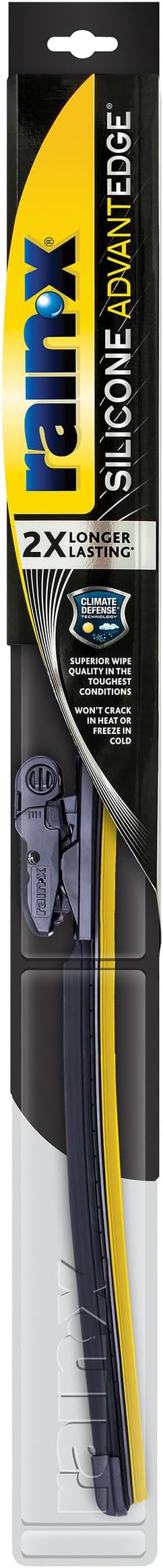 Rain-X Silicone AdvantEdge Wiper Blade 17" Windshield Wiper Blades Replacement, All-Weather Performance Lasts 2X Longer, Premium Beam, Installock Adapter for Easy Fit (Pack of 1)