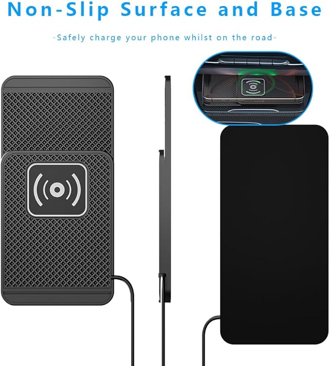 Wireless Charging Pad for Car for Chevrolet Trax 2015-2022 2024-2026, Non-Slip Type C/USB 20W Fast Phone Charging Pad DIY Trim-to-Fit No Interior Damage,B&Type-C