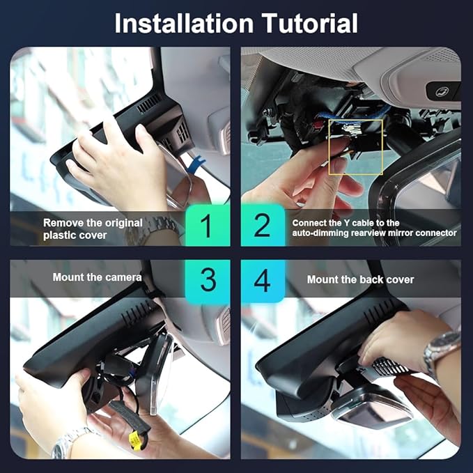 Fitcamx 4K Dash Cam Suitable for GMC Sierra 1500 2500HD 3500HD (HD2-6275, Small Cover) 2020-2026, OEM Factory Look, UHD 2160P Video, WiFi & APP, Loop Recording, G-Sensor, Plug & Play, 64GB Card