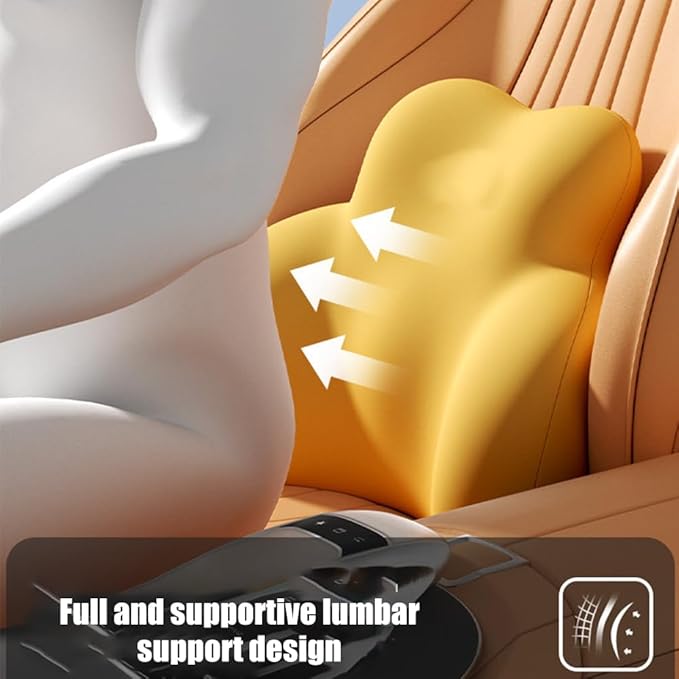 Car Lumbar Support Pillow for Porsche 718 Boxster 2025 Memory Foam Back Support Cushion Breathable Car Seat Lumbar Pad Accessories,Dark Gray