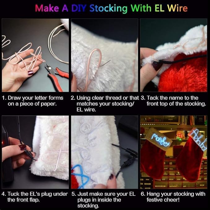 ABALDI 5M/16FT EL Wire, Neon Light DIY Decoration Glowing EL Rope with USB Inverter for Parties Christmas Cosplay Costume(Red)