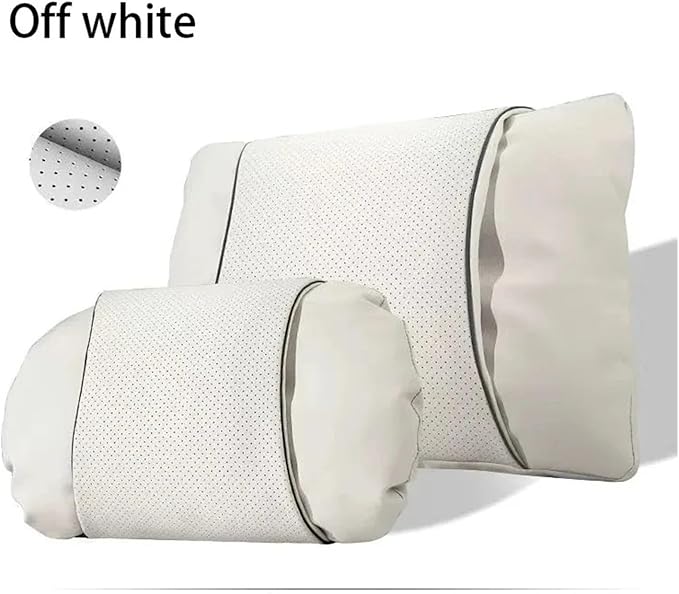 1/2PCS PU Leather Car Neck Pillow & Lumbar Support Cushion, Breathable Universal Seat Headrest Waist Pad, Soft Support Cushion for Daily Driving and Travel(B Style backrest)