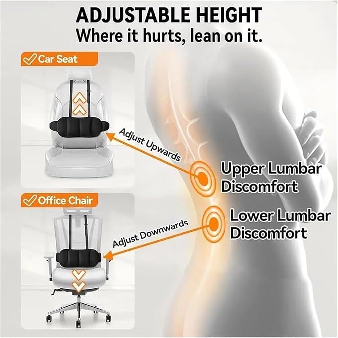 1 Piece Automotive Seat Lumbar Support Pillow for Acura RDX 2013 2014 2015, Driving Lower Back Cushion Ergonomic Orthopedic Posture Rest