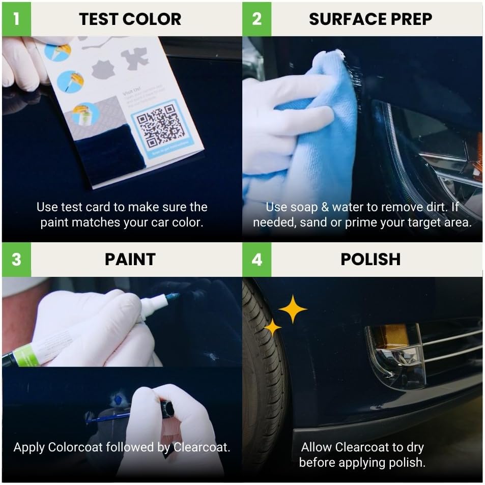 TouchUpDirect 8W7 Blue Crush/Dark Blue Metallic for Toyota Exact Match Touch Up Paint Combo - Preferred Package