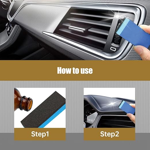 Crystal Coating for Car, 2026 New Plastic Parts Crystals Coating, Upgrade Plastics Parts Crystal Coating Plastic Restorer with Spong, Coatings Agent for Automotive Plastics (5Set)