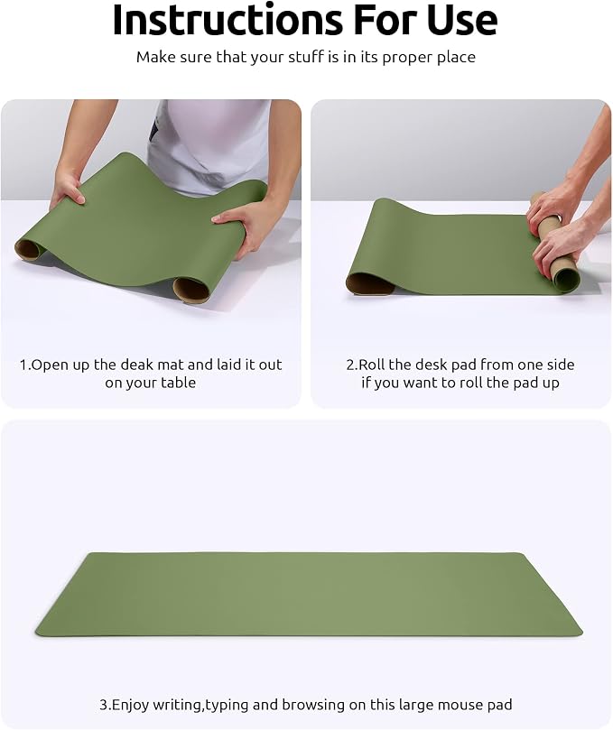 YSAGi Leather Desk Protector, Office Mat, Large Mouse Pad, Non-Slip PU Leather