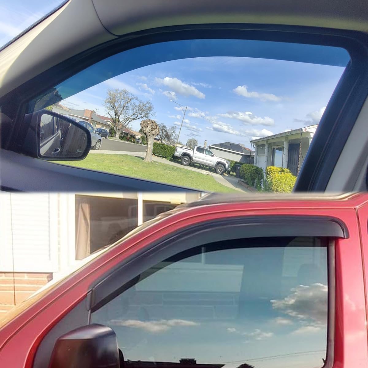 Side Window Visors Wind Deflector Set fit for 96-20 Chevrolet Express/GMC Savana 1500/2500/3500 Van 03-09 Kodiak/Topkick C4500/C5500, 2pcs Out-Channel Nice Rain Guards 92455