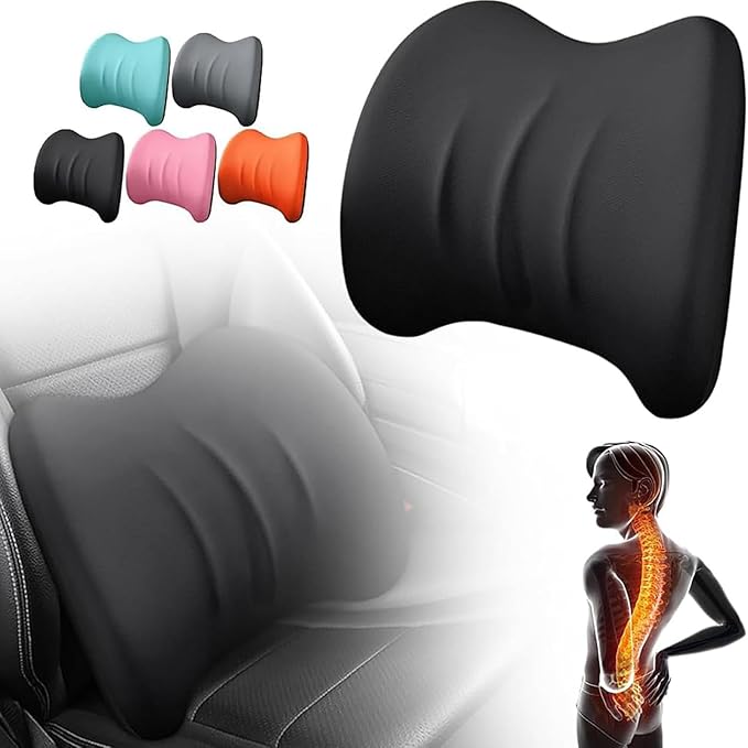 Car Headrest & Lumbar Support Cushion for Hyundai Santa Fe 2010-2023, Ergonomic Car Seat Headrest Memory Foam Neck and Back Pillow Kit Breathable Removable for Driving Fatigue Relief,C/Blue