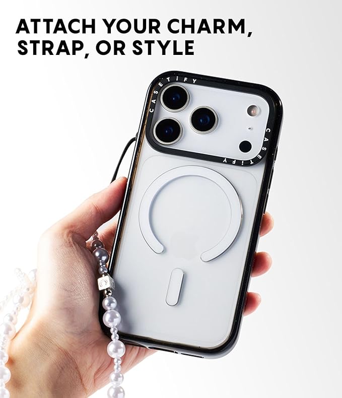 CASETiFY Impact iPhone 17 Pro Max Case [Slim/Compatible with Magsafe / 8.2 ft. 4X Military Grade Drop Protection] - Black Kingsnake - Clear Black