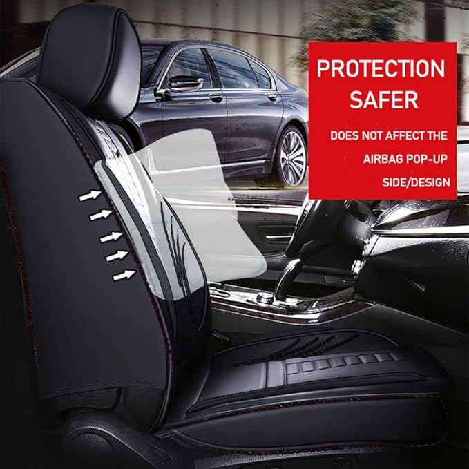 for Toyota RAV4 2008-2025 Car Seat Covers, Full Coverage Customized Seat Covers Premium Leather Waterproof Stain-Resistant Easy to Install (Front Set, Black)